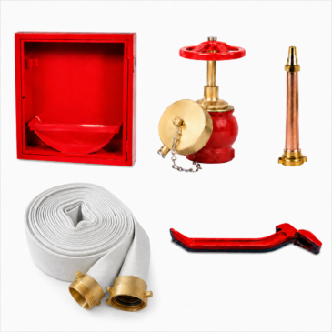 Combo Contra Incendio 2½″ × 15 m con Manguera Sin Sello IRAM y Uniones Mandrilares – Gabinete + Válvula Teatro + Manguera + Lanza + Llave
