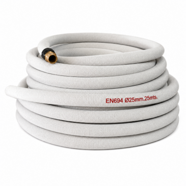 Manguera Semirrígida para Devanadera Ø25,4 mm x 25 mts con Terminales BSP 1″ x 3/4″