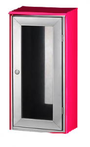 Gabinete de Chapa con Puerta de Acero Inoxidable P/Matafuego Polvo 10