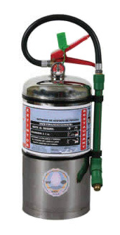 Extintor H2O y Acetato de Potasio de 6 lts de Acero Inoxidable