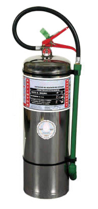 Extintor H2O y Acetato de Potasio de 10 lts. Acero Inoxidable