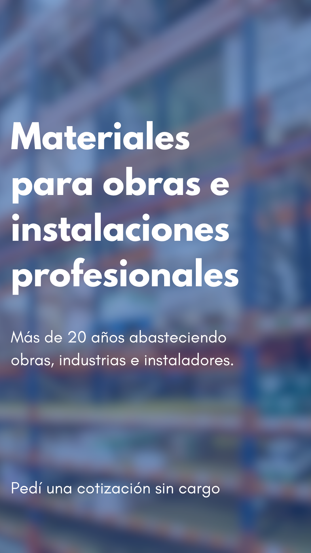 Materiales para obras e instalaciones profesionales
