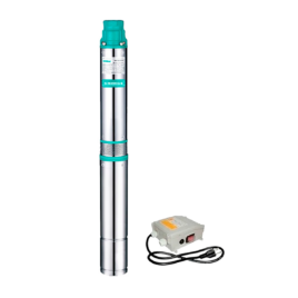 Bomba sumergible de pozo SHIMGE 4SPM8/7 – 4″ 1 HP con tablero de arranque